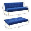Levede 3 Seater Sofa Bed Convertible Velvet Lounge Adjustable Recliner Couch - Image 3