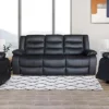 3+1+1 Seater Recliner Sofa In Faux Leather Lounge Couch in Black