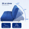 Levede 3 Seater Sofa Bed Convertible Velvet Lounge Adjustable Recliner Couch - Image 4
