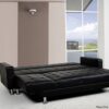 5 Seater Convertible Sofa Bed Faux Leather Sleeper Couch Chaise Lounge Black - Image 10