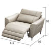 100% Guaranteed Genuine Real Leather Electric Recliner Lounge Cream Sofa Brand New - Image 9