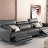 Recliner Leather Couch Lounge 3 Seats Adjustable Headrest Double Recliners Sofa - Image 4