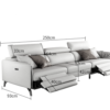 Recliner Leather Couch Lounge 3 Seats Adjustable Headrest Double Recliners Sofa - Image 5