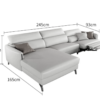 Recliner Leather Couch Lounge with Chaise Adjustable Headrest Sofa 2 or 3 seater - Image 2