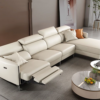 Recliner Leather Couch Lounge with Chaise Adjustable Headrest Sofa 2 or 3 seater - Image 4