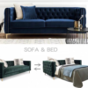 Sofa Bed Best Queen 2 seater fabric lounge Velvet sofa Easy to Pull Brand New - Image 7