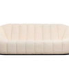 Boucle Upholstery Velvet Arm Lounge Zucca Sofa Ivory White Couch 3-Seater New - Image 3