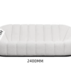 Boucle Upholstery Velvet Arm Lounge Zucca Sofa Ivory White Couch 3-Seater New - Image 4