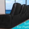 3 Seater Home Theatre Recliner Leather Lounge Media Room Cinema Seating Chairs - Image 9