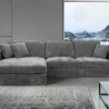ASQUITH 2 Seater Fabric Lounge Sofa with LHF Chaise – Licorice