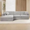 ASQUITH 2 Seater Fabric Lounge Sofa with LHF Chaise – Slate