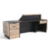 CONROY 2.4M Reception Desk Counter Right Panel Warm Oak & Black Office Desk - Image 7
