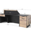 CONROY 2.4M Reception Desk Counter Right Panel Warm Oak & Black Office Desk - Image 10