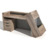 QUADE Reception Desk Office Counter Right Panel 2.0M Warm Oak & Concrete Color - Image 3