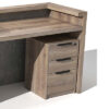 QUADE Reception Desk Office Counter Right Panel 2.0M Warm Oak & Concrete Color - Image 4