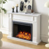 Clarendon 2000W Electric Fireplace Heater White Mantel Suite with 30" Moonlight Insert - Image 3
