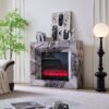 Montrose 30" Electric Fireplace Heater Mantel Suite with Marble Veneer – Smartphone Control - Image 3