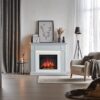 Pearl 2000W Electric Fireplace Heater Cement Grey Mantel Suite - Image 2