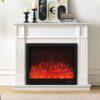 Clarendon 2000W Electric Fireplace Heater White Mantel Suite with 30" Starlight Insert