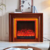 Emerald Electric Fireplace Heater Brown Mantel Suite - Smartphone Control