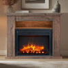 Quartz 2000W Electric Fireplace Heater Rustic Dark Oak Mantel Suite - Image 2