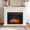 Quartz 2000W Electric Fireplace Heater White Mantel Suite