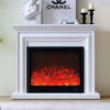 Verona 30" Electric Fireplace Heater White Mantel Suite – Smartphone Control
