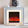 Emerald Electric Fireplace Heater Cream Mantel Suite - Smartphone Control - Image 2