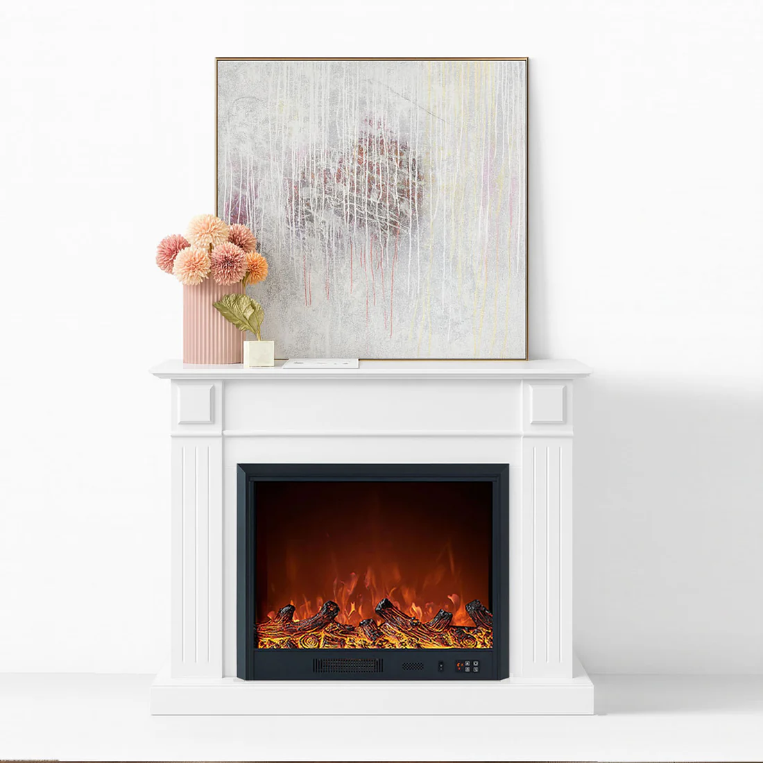Berwick White Mantel Electric Fireplace Suite with 30" Lumera Electric Fireplace Insert - Image 3