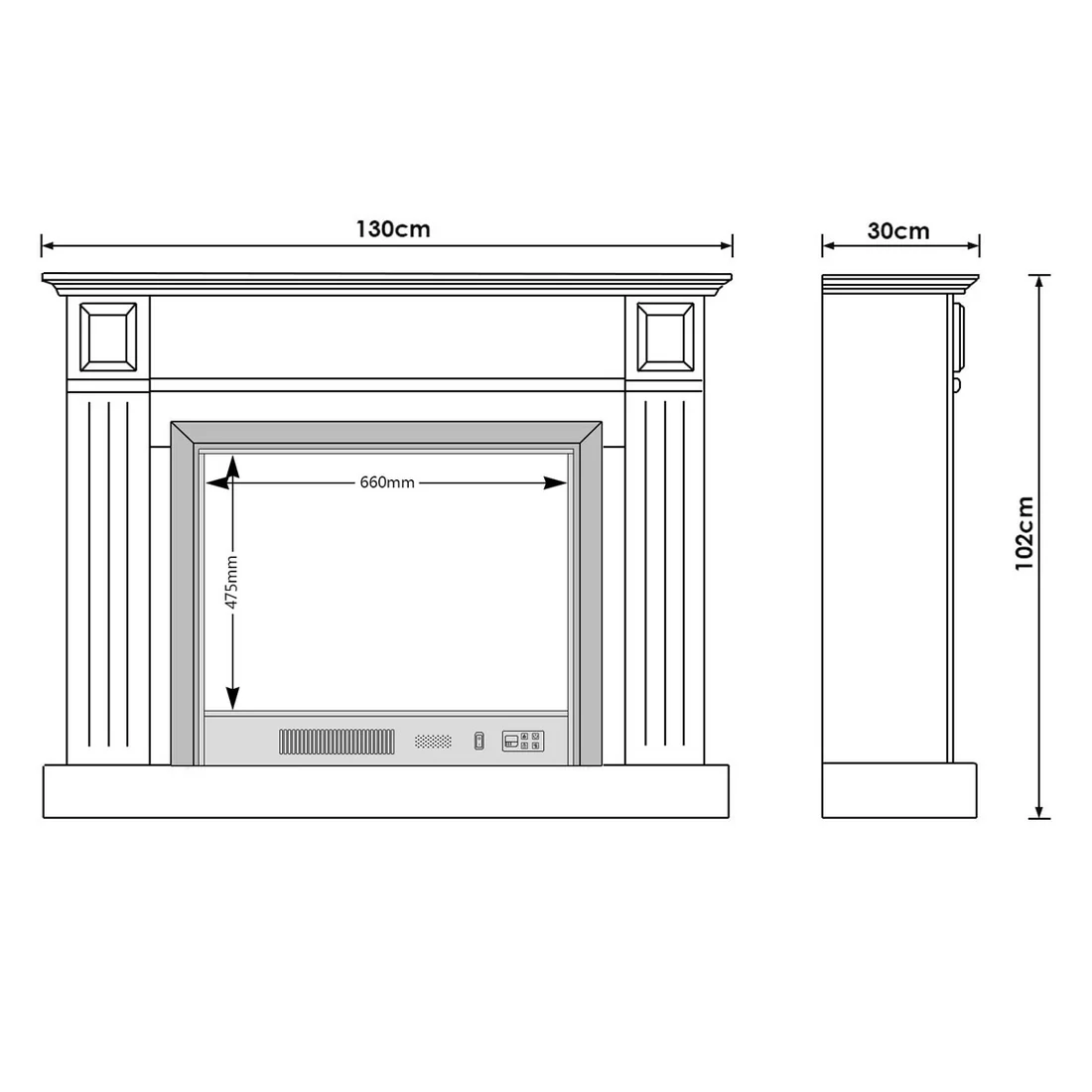 Berwick White Mantel Electric Fireplace Suite with 30" Lumera Electric Fireplace Insert - Image 8
