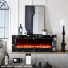 Valoria Black Marble Electric Fireplace with 60 Inch Lumera Insert - Image 5