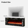 Valoria Black Marble Electric Fireplace with 60 Inch Lumera Insert - Image 11
