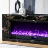 Valoria Black Marble Electric Fireplace with 60 Inch Lumera Insert - Image 3