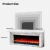 Valoria White Marble Mantel Electric Fireplace with 60 Inch Lumera Insert - Image 6