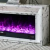 Valoria White Marble Mantel Electric Fireplace with 60 Inch Lumera Insert - Image 4