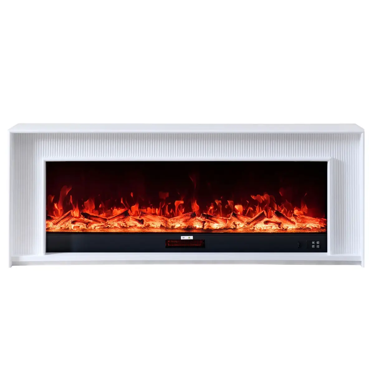 Aurevia White Mantel Electric Fireplace Suite with 60 Inch Lumera Insert - Image 5