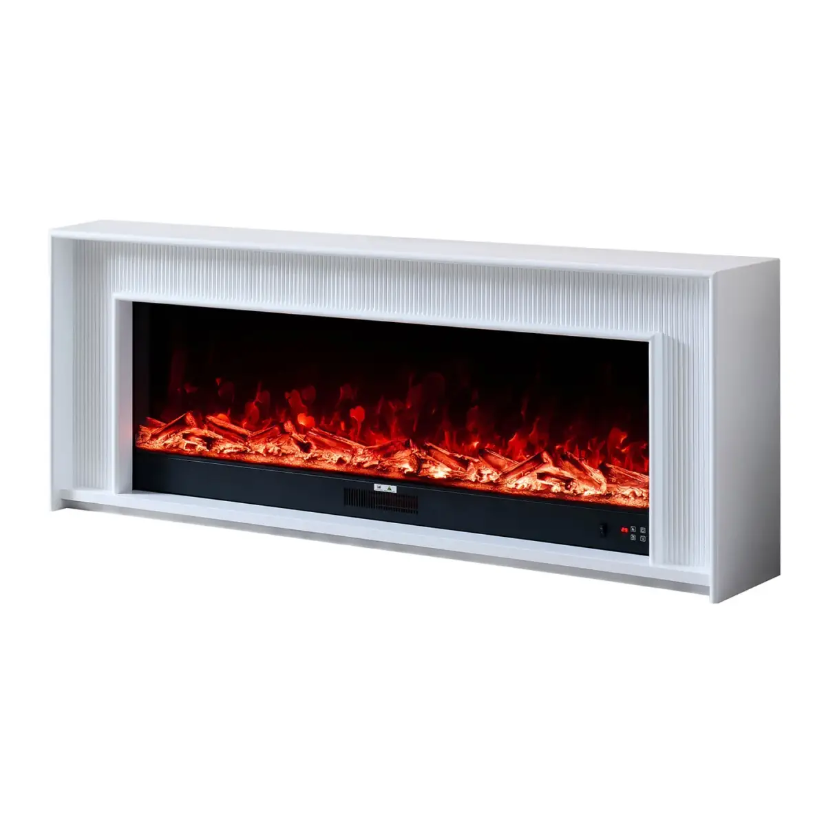 Aurevia White Mantel Electric Fireplace Suite with 60 Inch Lumera Insert - Image 10