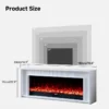 Aurevia White Mantel Electric Fireplace Suite with 60 Inch Lumera Insert - Image 9