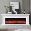 Ashbury White Mantel Electric Fireplace Suite – 60 Inch Orion Insert