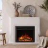 Lumière White Electric Fireplace Suite with 30" Mirage Electric Fireplace Insert